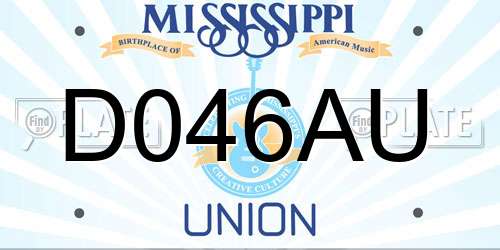 D046AU Mississippi License Plate