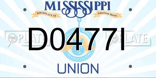 D0477I Mississippi License Plate
