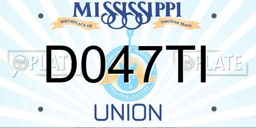 D047TI Mississippi License Plate