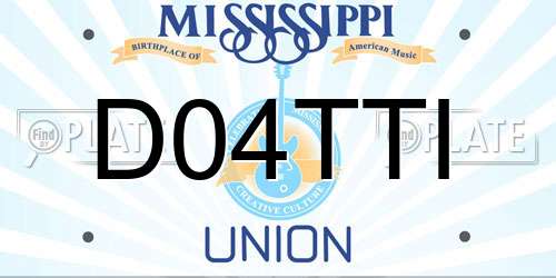 D04TTI Mississippi License Plate