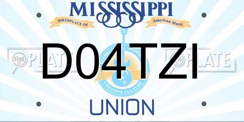 D04TZI Mississippi License Plate