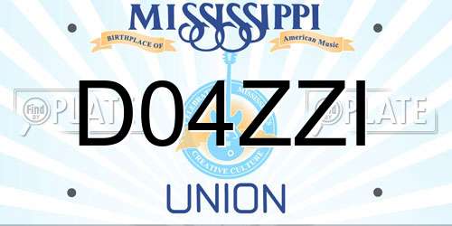 D04ZZI Mississippi License Plate