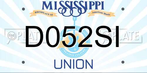 D052SI Mississippi License Plate