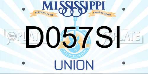 D057SI Mississippi License Plate