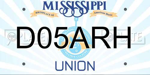 D05ARH Mississippi License Plate
