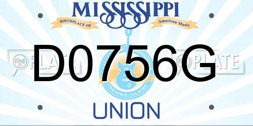 D0756G Mississippi License Plate