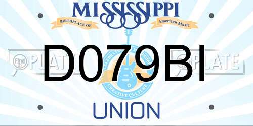 D079BI Mississippi License Plate