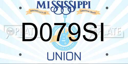 D079SI Mississippi License Plate