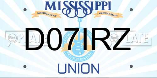 D07IRZ Mississippi License Plate