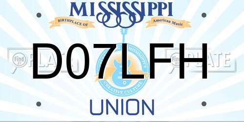 D07LFH Mississippi License Plate