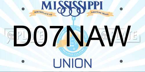 D07NAW Mississippi License Plate