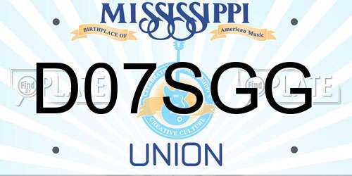 D07SGG Mississippi License Plate