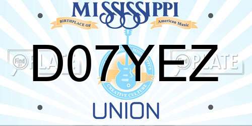 D07YEZ Mississippi License Plate