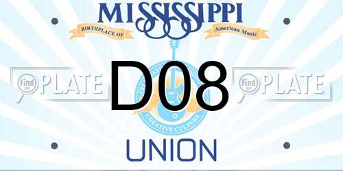 D08 Mississippi License Plate
