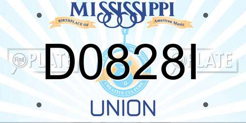 D0828I Mississippi License Plate