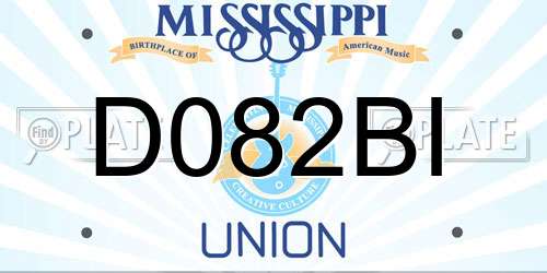 D082BI Mississippi License Plate