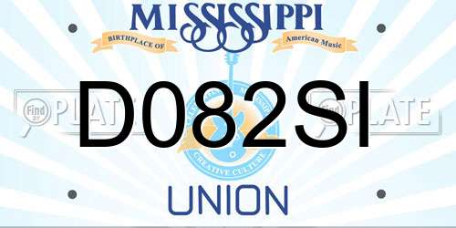 D082SI Mississippi License Plate