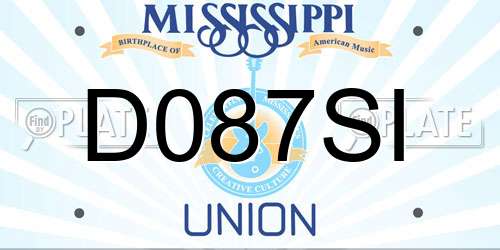 D087SI Mississippi License Plate