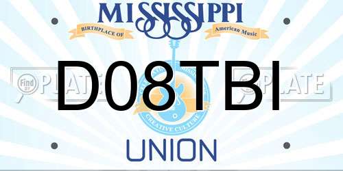 D08TBI Mississippi License Plate