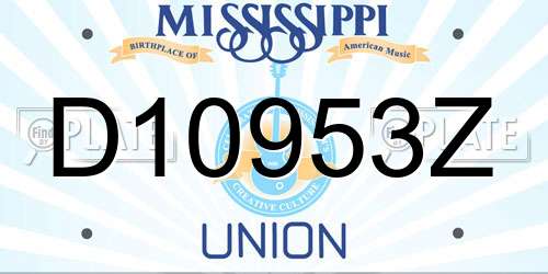 D10953Z Mississippi License Plate