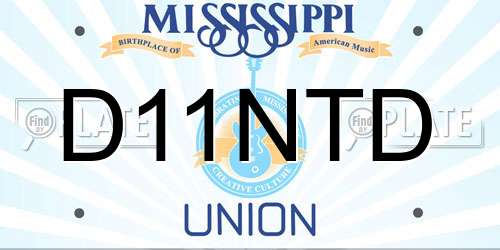 D11NTD Mississippi License Plate