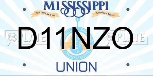D11NZO Mississippi License Plate