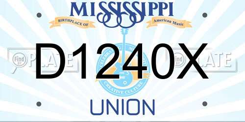 D1240X Mississippi License Plate