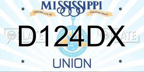 D124DX Mississippi License Plate