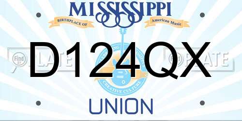 D124QX Mississippi License Plate