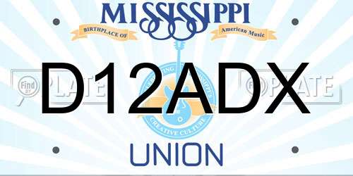D12ADX Mississippi License Plate