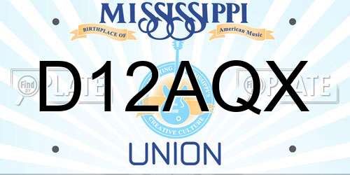 D12AQX Mississippi License Plate