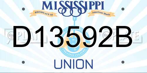 D13592B Mississippi License Plate