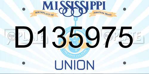 D135975 Mississippi License Plate