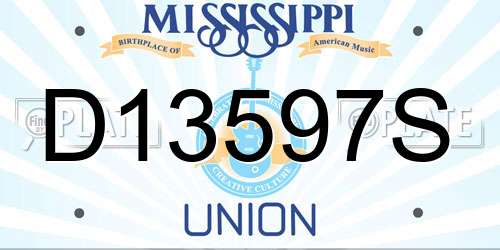 D13597S Mississippi License Plate