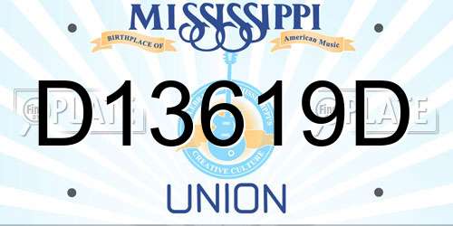 D13619D Mississippi License Plate