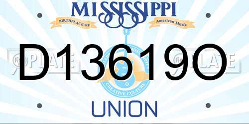 D13619O Mississippi License Plate