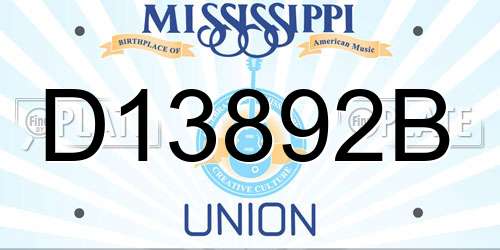 D13892B Mississippi License Plate