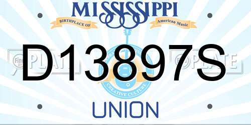 D13897S Mississippi License Plate