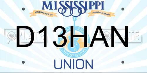 D13HAN Mississippi License Plate