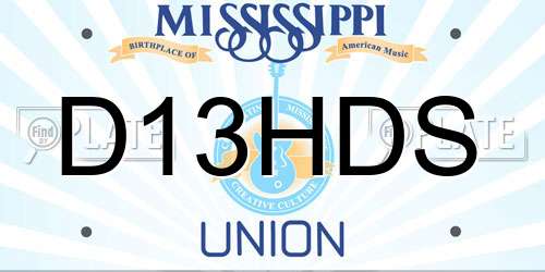 D13HDS Mississippi License Plate