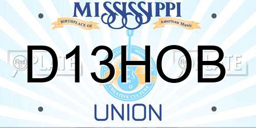 D13HOB Mississippi License Plate