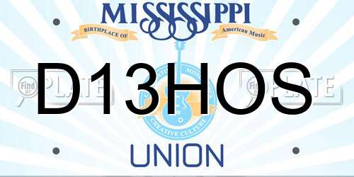 D13HOS Mississippi License Plate