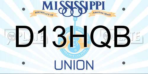 D13HQB Mississippi License Plate