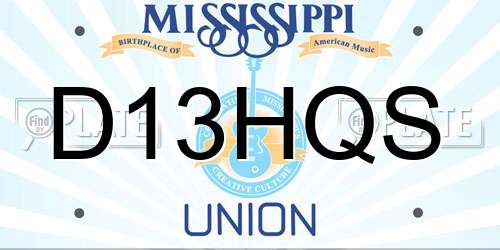 D13HQS Mississippi License Plate