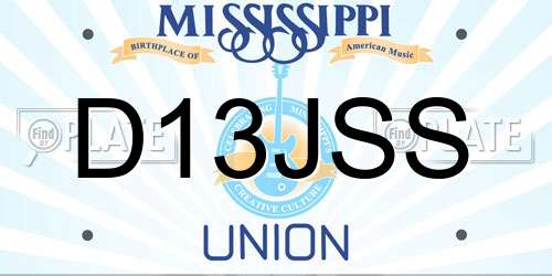 D13JSS Mississippi License Plate