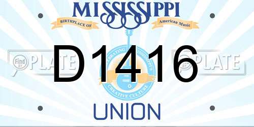 D1416 Mississippi License Plate