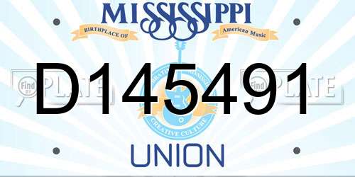 D145491 Mississippi License Plate