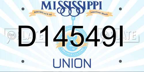 D14549I Mississippi License Plate
