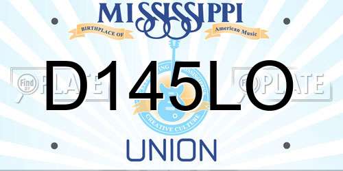 D145LO Mississippi License Plate