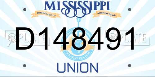 D148491 Mississippi License Plate